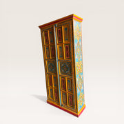 Bemalter tibetischer Holzschrank — Blumenmedaillons 6