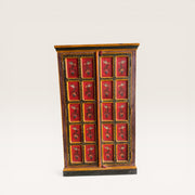 Handbemalter Holzschrank — Verzierungen & Blumen Rajasthan 1