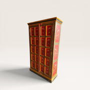 Handbemalter Holzschrank — Verzierungen & Blumen Rajasthan 1