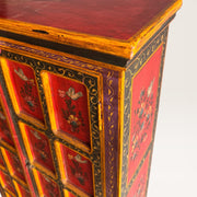 Handbemalter Holzschrank — Verzierungen & Blumen Rajasthan 1