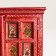 Hand-painted wooden cabinet — Interlacing & Flowers Rajasthan 2