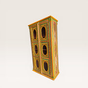 Painted wooden Tibetan display case — Floral decor
