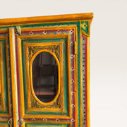 Painted wooden Tibetan display case — Floral decor