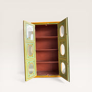 Painted wooden Tibetan display case — Floral decor