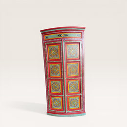 Large painted wooden wardrobe — Floral decor 1