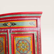 Large painted wooden wardrobe — Floral decor 1