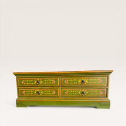 Tibetan painted wood coffee table chest