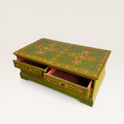 Tibetan painted wood coffee table chest