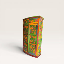 Large hand-painted Tibetan wardrobe