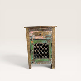 Antique Indian wooden bedside table