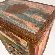 Antique Indian wooden bedside table
