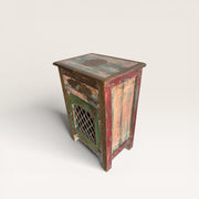 Antique Indian wooden bedside table