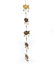 Decorative metal fish chimes - Gold bells
