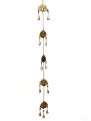 Decorative golden metal lotus wind chime