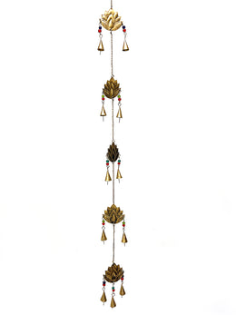 Decorative golden metal lotus wind chime