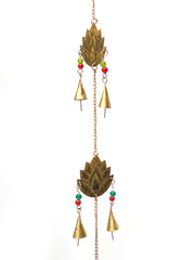Decorative golden metal lotus wind chime