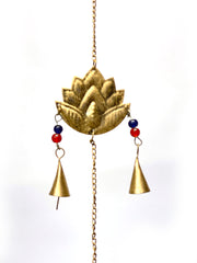 Decorative golden metal lotus wind chime