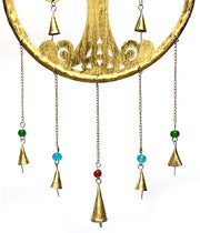 Large circular tree of life wind chime -Gold