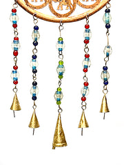 Circular decorative wind chime - elephants - copper-toned