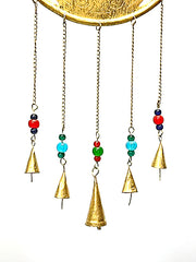 Decorative Hamsa hand wind chime - gold