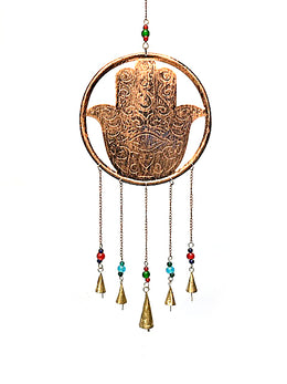 Carillon décoratif main de Fatma Hamsa - cuivre
