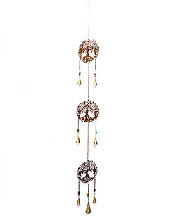Carillon décoratif triple arbre de vie -  cuivre