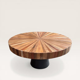 Round dining table - recycled wood