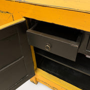 Commode en orme recyclé - frise sculptée