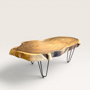 Table Basse en Bois Suar - Plateau Naturel  6cm
