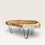 Table Basse en Bois Suar - Plateau Naturel  6cm