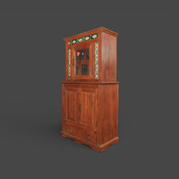 Armoire ancien deux corps - Carreaux céramique verts et tiroirs