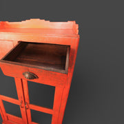 Kleine antike Holzvitrine - Rote Patina