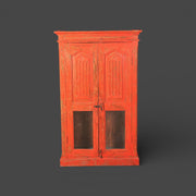 Original antique small display cabinet - Red patina