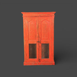 Alte originelle Vitrine - Rote Patina