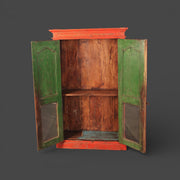 Original antique small display cabinet - Red patina