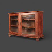 Antikes Sideboard aus Teakholz – Glastüren und gedrechselte Füße