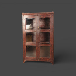 Antiker Vitrinenschrank III aus Teakholz