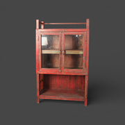 Antike Vitrine aus rotem Holz