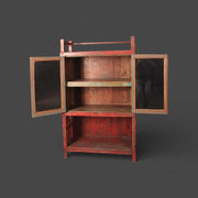 Antike Vitrine aus rotem Holz