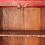 Antique display cabinet in red wood - Upcycled