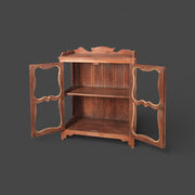 Kleine alte Vitrine aus Holz - Durchbrochene Rahmen