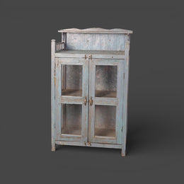 Old wooden display cabinet - Gray Patina