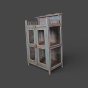 Old wooden display cabinet - Gray Patina