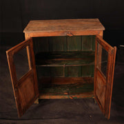 Kleine antike Vitrine aus recyceltem Holz