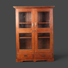 Kleine antike Vitrine aus recyceltem Holz