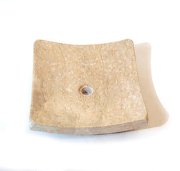 Vasque carrée en marbre blanc d'Indonésie