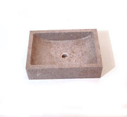 Vasque rectangulaire en marbre gris d'Indonésie