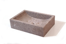 Vasque rectangulaire en marbre gris d'Indonésie