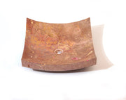 Vasque carré en marbre rose d'Indonésie