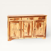 Buffet en Bois de Rose Sheesham - 3 Tiroirs 3 Portes